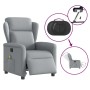 Sillón reclinable de masaje eléctrico tela gris claro