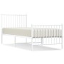 Estructura cama metal con cabecero y pie cama blanca 75x190 cm de vidaXL, Camas y somieres - Ref: Foro24-350939, Precio: 68,4...