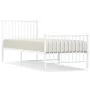 Metal bed frame with headboard and footboard white 75x190 cm by vidaXL, Beds and slatted bases - Ref: Foro24-350939, Price: 6...