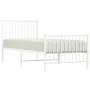 Metal bed frame with headboard and footboard white 75x190 cm by vidaXL, Beds and slatted bases - Ref: Foro24-350939, Price: 6...
