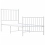 Estructura cama metal con cabecero y pie cama blanca 75x190 cm de vidaXL, Camas y somieres - Ref: Foro24-350939, Precio: 68,4...