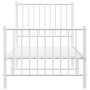 Estructura cama metal con cabecero y pie cama blanca 75x190 cm de vidaXL, Camas y somieres - Ref: Foro24-350939, Precio: 68,4...