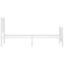 Estructura cama metal con cabecero y pie cama blanca 75x190 cm de vidaXL, Camas y somieres - Ref: Foro24-350939, Precio: 68,4...