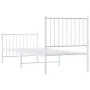 Metal bed frame with headboard and footboard white 75x190 cm by vidaXL, Beds and slatted bases - Ref: Foro24-350939, Price: 6...