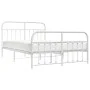 Metal bed frame with headboard and white footboard 135x190 cm by vidaXL, Beds and slatted bases - Ref: Foro24-352644, Price: ...