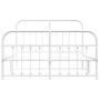 Metal bed frame with headboard and white footboard 135x190 cm by vidaXL, Beds and slatted bases - Ref: Foro24-352644, Price: ...