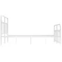 Metal bed frame with headboard and white footboard 135x190 cm by vidaXL, Beds and slatted bases - Ref: Foro24-352644, Price: ...