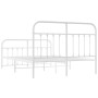Estructura cama metal con cabecero y estribo blanco 135x190 cm de vidaXL, Camas y somieres - Ref: Foro24-352644, Precio: 127,...