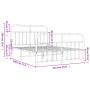 Estructura cama metal con cabecero y estribo blanco 135x190 cm de vidaXL, Camas y somieres - Ref: Foro24-352644, Precio: 127,...
