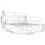 Metal bed frame with headboard and white footboard 135x190 cm by vidaXL, Beds and slatted bases - Ref: Foro24-352644, Price: ...