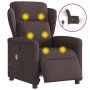 Sillón reclinable de masaje eléctrico tela marrón oscuro en Sillones | Comprar online en Foro24