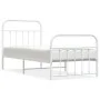 Metal bed frame with headboard and footboard white 90x200 cm by vidaXL, Beds and slatted bases - Ref: Foro24-352638, Price: 8...