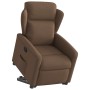 Sillón reclinable elevable de tela marrón