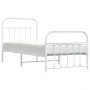 Metal bed frame with headboard and footboard white 90x200 cm by vidaXL, Beds and slatted bases - Ref: Foro24-352638, Price: 8...