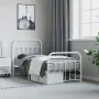 Metal bed frame with headboard and footboard white 90x200 cm by vidaXL, Beds and slatted bases - Ref: Foro24-352638, Price: 8...
