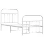Metal bed frame with headboard and footboard white 90x200 cm by vidaXL, Beds and slatted bases - Ref: Foro24-352638, Price: 8...