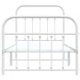 Metal bed frame with headboard and footboard white 90x200 cm by vidaXL, Beds and slatted bases - Ref: Foro24-352638, Price: 8...