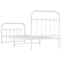 Metal bed frame with headboard and footboard white 90x200 cm by vidaXL, Beds and slatted bases - Ref: Foro24-352638, Price: 9...