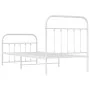 Metal bed frame with headboard and footboard white 90x200 cm by vidaXL, Beds and slatted bases - Ref: Foro24-352638, Price: 8...