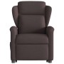 Sillón reclinable elevable tela marrón oscuro