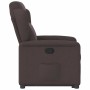 Sillón reclinable elevable tela marrón oscuro