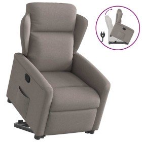 Sillón reclinable elevable tela gris taupe en Sillones | Comprar online en Foro24