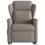 Sillón reclinable elevable tela gris taupe