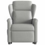 Sillón reclinable elevable de tela gris nube