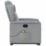 Sillón de masaje reclinable de pie de tela gris claro
