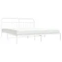 Metal bed frame with white headboard 193x203 cm by vidaXL, Beds and slatted bases - Ref: Foro24-352633, Price: 127,68 €, Disc...
