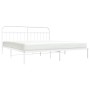 Metallbettgestell mit weißem Kopfteil 193x203 cm von vidaXL, Betten und Lattenroste - Ref: Foro24-352633, Preis: 129,75 €, Ra...