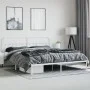 Metal bed frame with white headboard 193x203 cm by vidaXL, Beds and slatted bases - Ref: Foro24-352633, Price: 127,68 €, Disc...