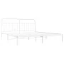 Metal bed frame with white headboard 193x203 cm by vidaXL, Beds and slatted bases - Ref: Foro24-352633, Price: 127,68 €, Disc...