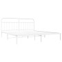 Metallbettgestell mit weißem Kopfteil 193x203 cm von vidaXL, Betten und Lattenroste - Ref: Foro24-352633, Preis: 129,75 €, Ra...