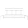 Metal bed frame with white headboard 193x203 cm by vidaXL, Beds and slatted bases - Ref: Foro24-352633, Price: 127,68 €, Disc...