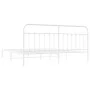 Metal bed frame with white headboard 193x203 cm by vidaXL, Beds and slatted bases - Ref: Foro24-352633, Price: 127,68 €, Disc...