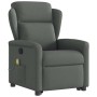 Silla de masaje reclinable de pie de tela gris oscuro