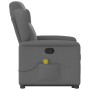 Silla de masaje reclinable de pie de tela gris oscuro