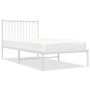 Metal bed frame with white headboard 90x190 cm by vidaXL, Beds and slatted bases - Ref: Foro24-350923, Price: 68,86 €, Discou...