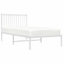 Bettgestell aus Metall mit weißem Kopfteil 90x190 cm von vidaXL, Betten und Lattenroste - Ref: Foro24-350923, Preis: 68,86 €,...