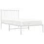 Metal bed frame with white headboard 90x190 cm by vidaXL, Beds and slatted bases - Ref: Foro24-350923, Price: 66,82 €, Discou...