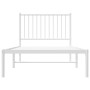 Metal bed frame with white headboard 90x190 cm by vidaXL, Beds and slatted bases - Ref: Foro24-350923, Price: 68,86 €, Discou...