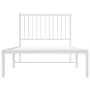 Metal bed frame with white headboard 90x190 cm by vidaXL, Beds and slatted bases - Ref: Foro24-350923, Price: 66,82 €, Discou...