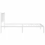 Metal bed frame with white headboard 90x190 cm by vidaXL, Beds and slatted bases - Ref: Foro24-350923, Price: 66,82 €, Discou...