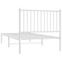 Metal bed frame with white headboard 90x190 cm by vidaXL, Beds and slatted bases - Ref: Foro24-350923, Price: 68,86 €, Discou...