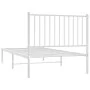 Metal bed frame with white headboard 90x190 cm by vidaXL, Beds and slatted bases - Ref: Foro24-350923, Price: 66,82 €, Discou...