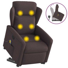 Silla de masaje reclinable de pie de tela marrón oscuro Silla de masaje reclinable de pie de tela marrón oscuro