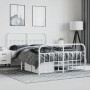 Estructura cama metal cabecero y estribo blanco 140x190 cm de vidaXL, Camas y somieres - Ref: Foro24-352645, Precio: 128,71 €...
