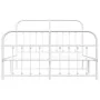 Bettgestell aus Metall mit Kopfteil und weißem Fußteil 140x190 cm von vidaXL, Betten und Lattenroste - Ref: Foro24-352645, Pr...
