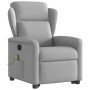 Sillón de masaje reclinable de pie de tela gris nube